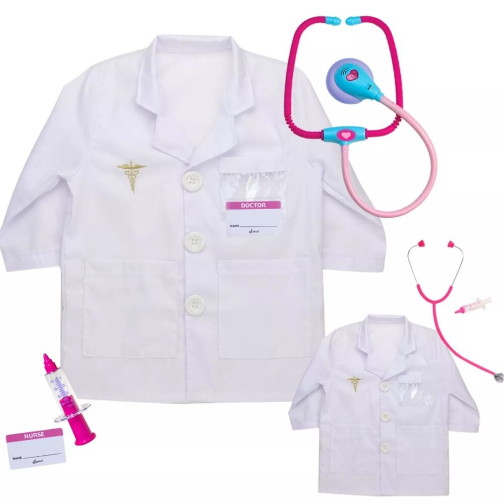 Childrens Doctor Coat and Toy